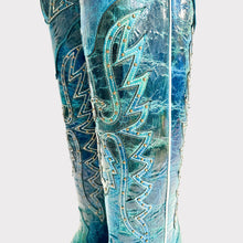 Cargar imagen en el visor de la galería, D3085 - Bota puntal alta águila desierto azul turquesa