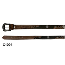 Load image into Gallery viewer, C1001 - Cinto vaquero para hombre con herrajes café