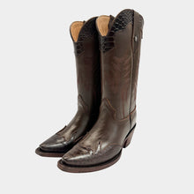 Load image into Gallery viewer, D1082 - Bota puntal snake print café