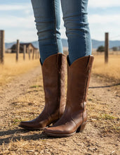 Cargar imagen en el visor de la galería, D2021 - Bota puntal sencilla merlín café