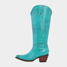 Load image into Gallery viewer, D2084 - Bota kiara snake print azul turquesa