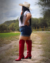 Cargar imagen en el visor de la galería, D3072 - Bota puntal alta amplia venado rojo