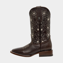 Cargar imagen en el visor de la galería, D4061 - Bota bulldog flores/piedras floter café