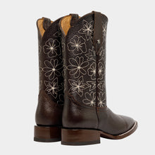 Cargar imagen en el visor de la galería, D4061 - Bota bulldog flores/piedras floter café