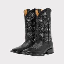 Cargar imagen en el visor de la galería, D4062 - Bota bulldog flores/piedras floter negro