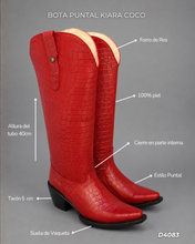 Cargar imagen en el visor de la galería, D4083 - Bota puntal kiara coco rojo