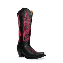 Cargar imagen en el visor de la galería, D4021 - Bota puntal kiara venado negro/rosa