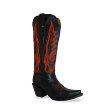 Cargar imagen en el visor de la galería, D4022 - Bota puntal kiara venado negro/naranja