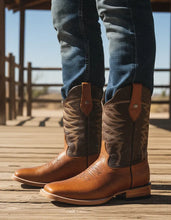 Cargar imagen en el visor de la galería, H1003 - Bota bulldog de cuero bullfy bronce/café