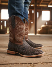 Cargar imagen en el visor de la galería, H1071 - Bota bulldog cuello toro café/cajeta