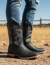 Cargar imagen en el visor de la galería, H1073 - Bota bulldog cuello toro negro/negro