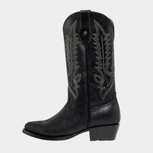 Cargar imagen en el visor de la galería, H1093 - Bota oval gamuza jersey negro