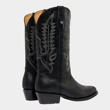 Cargar imagen en el visor de la galería, H1093 - Bota oval gamuza jersey negro