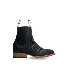 Cargar imagen en el visor de la galería, H3012 - Botín bulldog cuero petatillo negro
