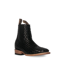 Cargar imagen en el visor de la galería, H3012 - Botín bulldog cuero petatillo negro