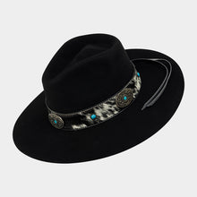 Cargar imagen en el visor de la galería, STRIANG4001 - Texana triángulo negro toquilla pelo de res piedra azul