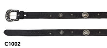 Load image into Gallery viewer, C1002 - Cinto vaquero para hombre con herrajes negro