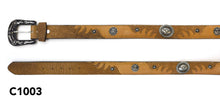 Load image into Gallery viewer, C1003 - Cinto vaquero para hombre con herrajes miel
