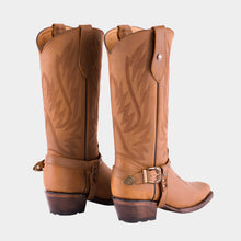 Cargar imagen en el visor de la galería, D1091 - Bota rodeo con cinto crazy oro