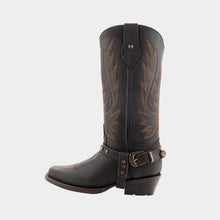 Load image into Gallery viewer, D1094 - Bota rodeo con cinto crazy choco