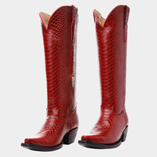 Cargar imagen en el visor de la galería, D2083 - Bota kiara snake print rojo