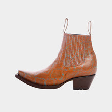 Load image into Gallery viewer, D2092 - Botín puntal grabado anaconda bronce/azul/naranja