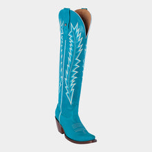 Cargar imagen en el visor de la galería, D3055 - Bota puntal canelita jersey azul turquesa