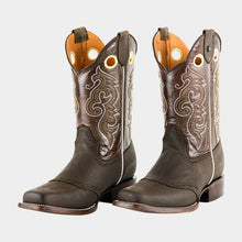 Cargar imagen en el visor de la galería, H1021 - Bota rodeo antifaz de cuero floter choco/café