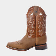 Cargar imagen en el visor de la galería, H1023 - Bota rodeo antifaz de cuero floter oro/cajeta