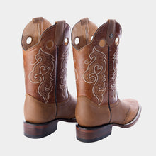 Cargar imagen en el visor de la galería, H1023 - Bota rodeo antifaz de cuero floter oro/cajeta