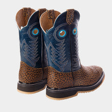 Cargar imagen en el visor de la galería, H1053 - Bota casco de acero cuello toro órix/azul