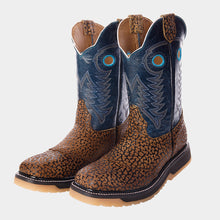 Cargar imagen en el visor de la galería, H1053 - Bota casco de acero cuello toro órix/azul