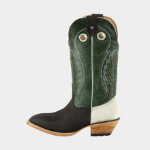 Cargar imagen en el visor de la galería, H2001 - Bota española de cuero crazy choco/verde