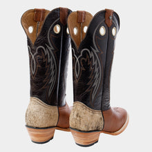 Cargar imagen en el visor de la galería, H2004 - Bota española de cuero bullfy bronce/café talón de pelo
