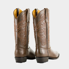 Cargar imagen en el visor de la galería, H6002 - Bota oval bordada atanado café