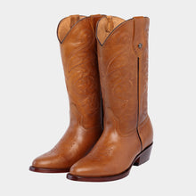 Cargar imagen en el visor de la galería, H6003 - Bota oval bordada capuchino miel