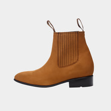 Cargar imagen en el visor de la galería, U1006 - Botín charro de cuero nubuck miel