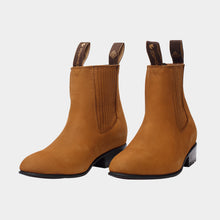 Cargar imagen en el visor de la galería, U1006 - Botín charro de cuero nubuck miel