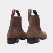 Cargar imagen en el visor de la galería, U1007 - Botín charro de cuero nubuck moka