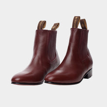 Cargar imagen en el visor de la galería, U1008 - Botín charro de cuero atanado vino