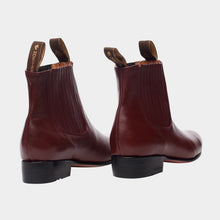 Cargar imagen en el visor de la galería, U1008 - Botín charro de cuero atanado vino
