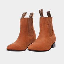Cargar imagen en el visor de la galería, U1009 - Botín charro de cuero nubuck bronce