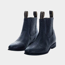 Cargar imagen en el visor de la galería, U1011 - Botín charro de hule cuello toro negro