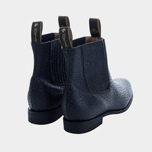 Cargar imagen en el visor de la galería, U1011 - Botín charro de hule cuello toro negro