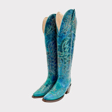 Load image into Gallery viewer, D3085 - Bota puntal alta águila desierto azul turquesa
