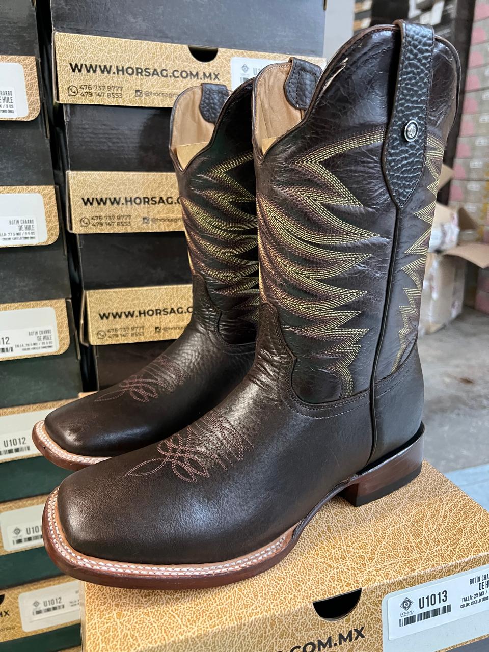 H1005 - Bota bulldog de cuero bullfy choco/café – Horsag