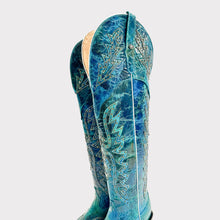 Load image into Gallery viewer, D3085 - Bota puntal alta águila desierto azul turquesa

