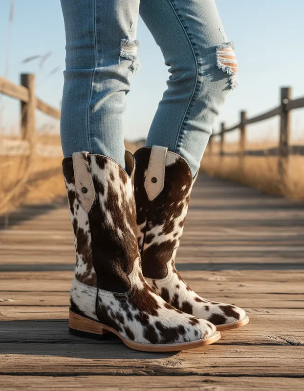 D1005 - Bota bulldog de pelo pinto negro