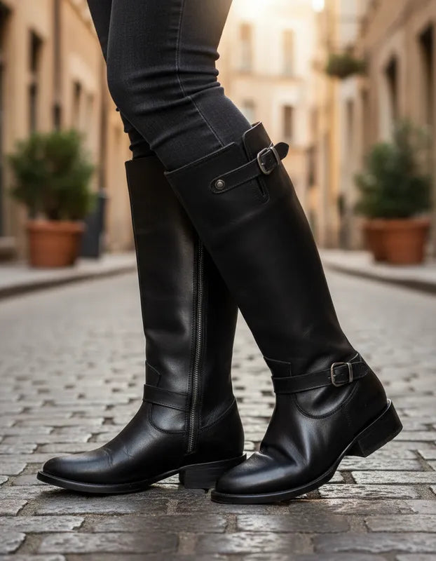 D1022 - Bota oval campera atanado negro