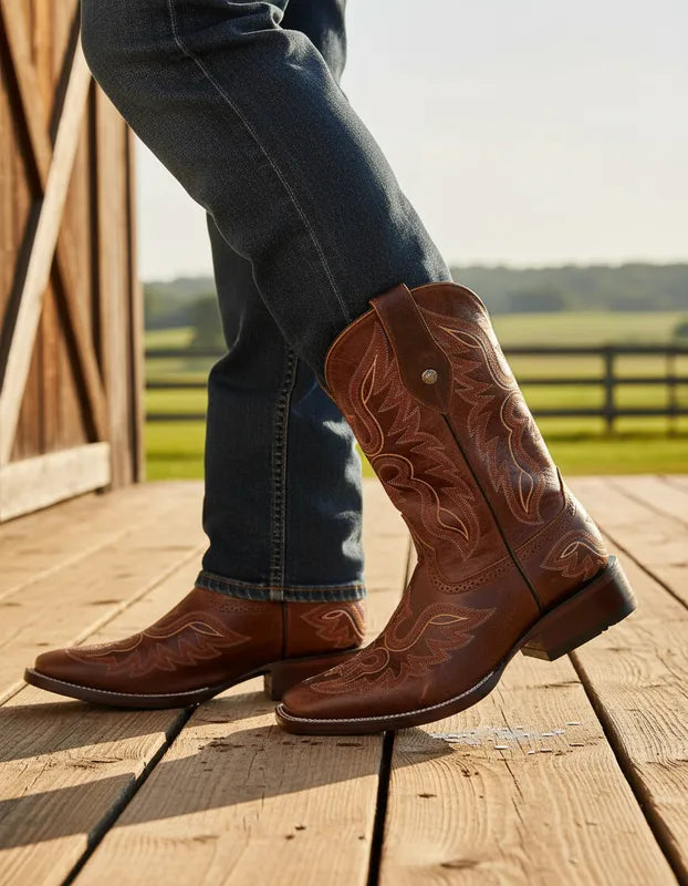 D2013 - Bota bulldog de cuero capuchino café